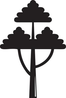 tree icon symbol image vector, illustration of the tree botany in black image