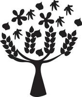 tree icon symbol image vector, illustration of the tree botany in black image vector