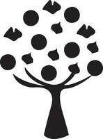 tree icon symbol image vector, illustration of the tree botany in black image vector