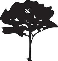 tree icon symbol image vector, illustration of the tree botany in black image vector