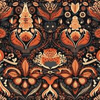 floral ornament pattern. geometric pattern. ai generated photo