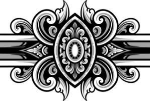 Line art of beautiful carved decorative ornament vector