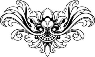 Line art of beautiful carved decorative ornament vector