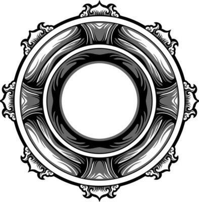 Line art of beautiful carved decorative ornament