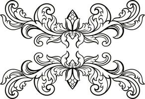 Line art of beautiful carved decorative ornament vector