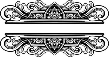 Line art of beautiful carved decorative ornament vector