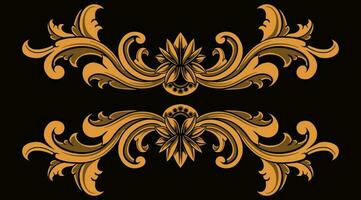 Beautiful carved decorative ornaments Vector design for elements editable colors