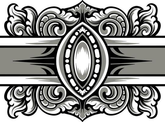 Line art of beautiful carved decorative ornament
