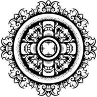 Line art of beautiful carved decorative ornament vector