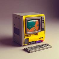 Old computer illustration. AI photo