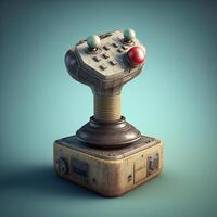 Old joystick illustration for games with background. photo