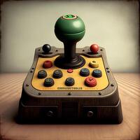 Old joystick illustration for games with background. photo