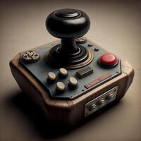 Old joystick illustration for games with background. photo