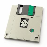 Antique computer floppy disk, background. AI photo