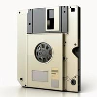 Antique computer floppy disk, background. AI photo