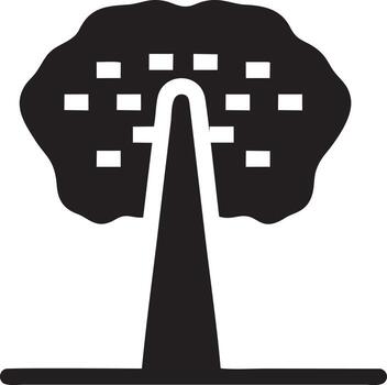 árbol icono símbolo imagen vector, ilustración de el árbol botánica en negro imagen vector