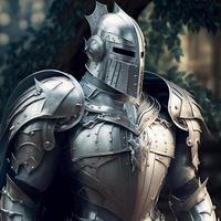 medieval Caballero en plata armadura. digital ilustración ai foto