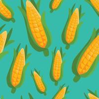 Vector seamless pattern of corncobs on blue. wallpaper, background, paper or textile print.