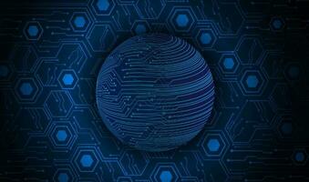 Modern Holographic Globe on Technology Background vector