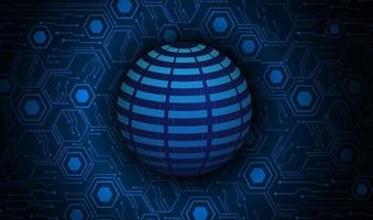 Modern Holographic Globe on Technology Background vector