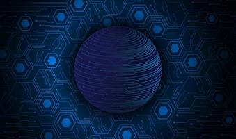 Modern Holographic Globe on Technology Background vector