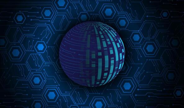 Modern Holographic Globe on Technology Background vector
