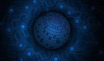 Modern Holographic Globe on Technology Background vector