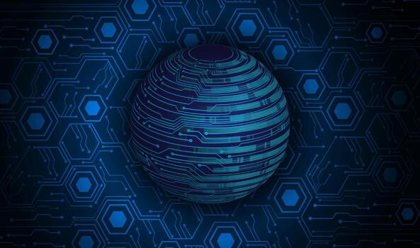 Modern Holographic Globe on Technology Background vector