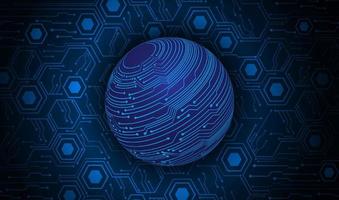 Modern Holographic Globe on Technology Background vector