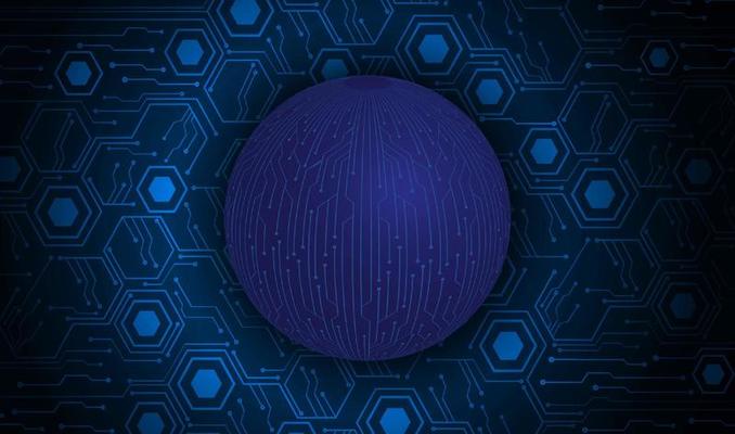 Modern Holographic Globe on Technology Background