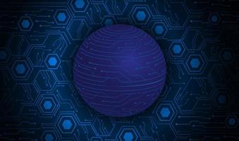 Modern Holographic Globe on Technology Background vector