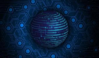 Modern Holographic Globe on Technology Background vector