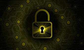 Modern Cybersecurity Technology Background with padlock vector