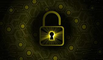 Modern Cybersecurity Technology Background with padlock vector