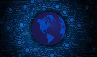 Modern Holographic Globe on Technology Background vector