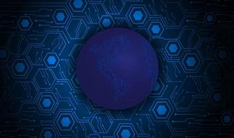 Modern Holographic Globe on Technology Background vector