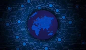 Modern Holographic Globe on Technology Background vector