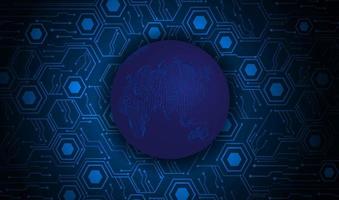 Modern Holographic Globe on Technology Background vector