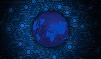 Modern Holographic Globe on Technology Background vector