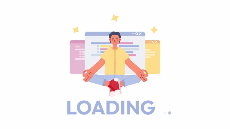 Animated programmer expert loader. Coding courses. Flash message 4K ...