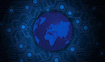 Modern Holographic Globe on Technology Background vector