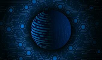 Modern Holographic Globe on Technology Background vector