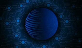 Modern Holographic Globe on Technology Background vector