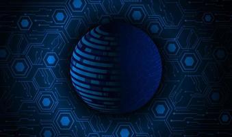 Modern Holographic Globe on Technology Background vector