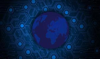 Modern Holographic Globe on Technology Background vector