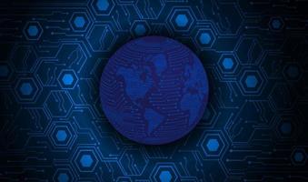 Modern Holographic Globe on Technology Background vector