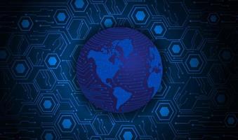 Modern Holographic Globe on Technology Background vector