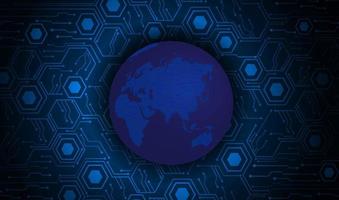 Modern Holographic Globe on Technology Background vector