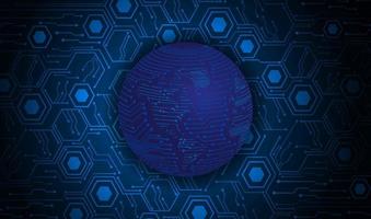 Modern Holographic Globe on Technology Background vector