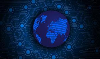 Modern Holographic Globe on Technology Background vector